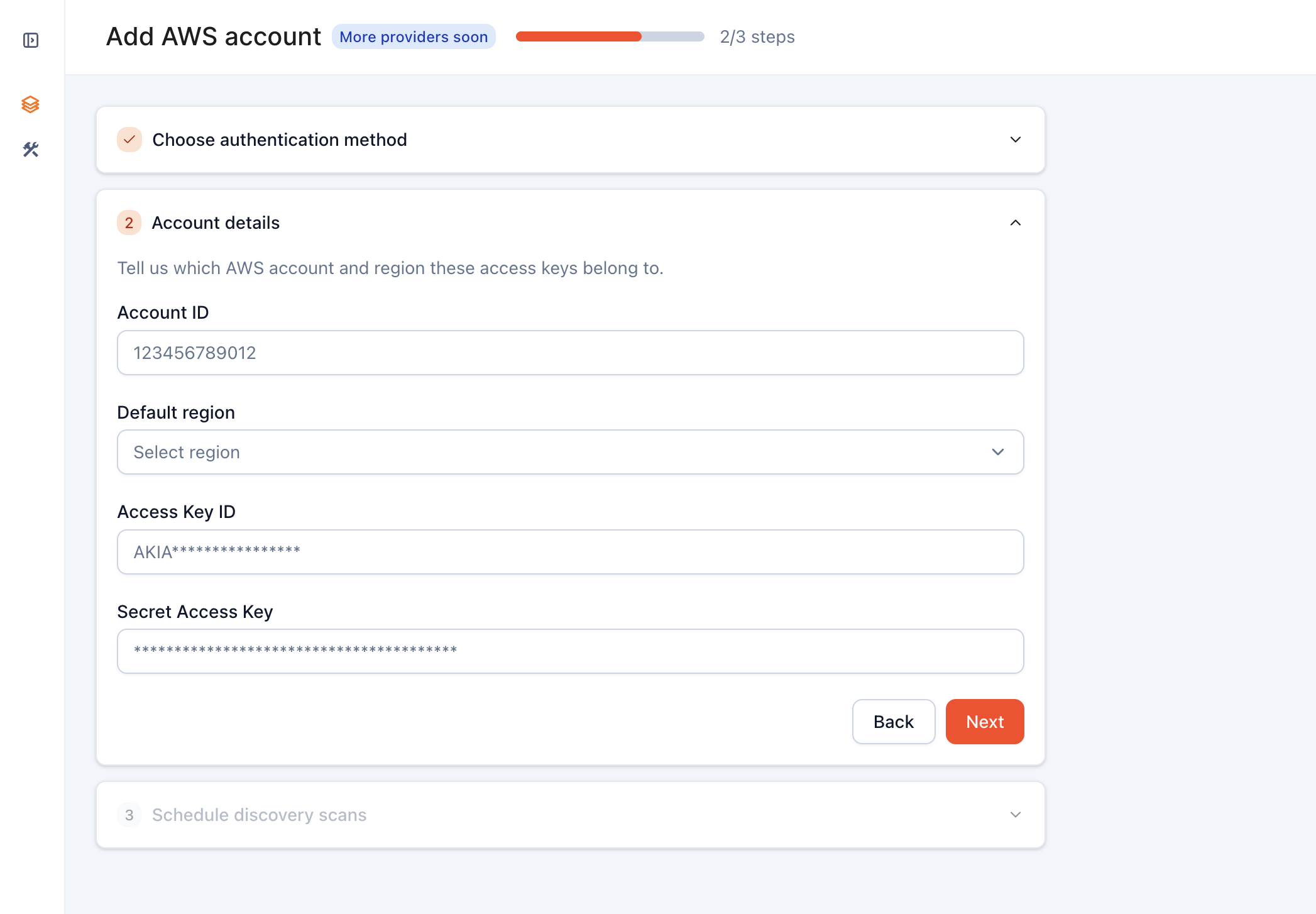Access Key account details